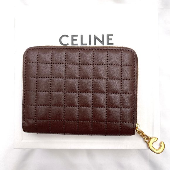 AUC $590 Celine C-Charm Quilted CALFSKIN Compact Zip Wallet New in the box - Picture 8 of 16